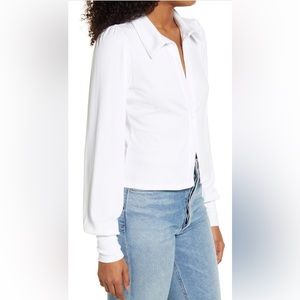 AFRM RIBBED COLLARED TOP - NWT